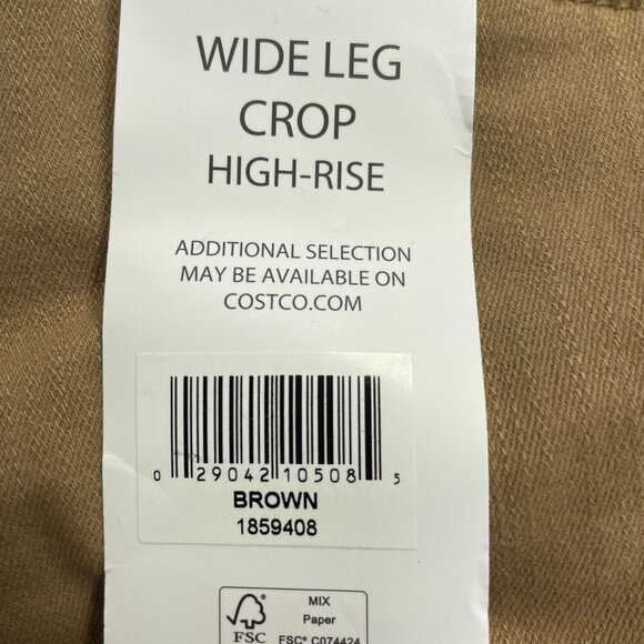 NEW Ella Moss Women's 6 Wide Leg Crop High-Rise Pants Brown Cotton G1471 - Picture 8 of 11